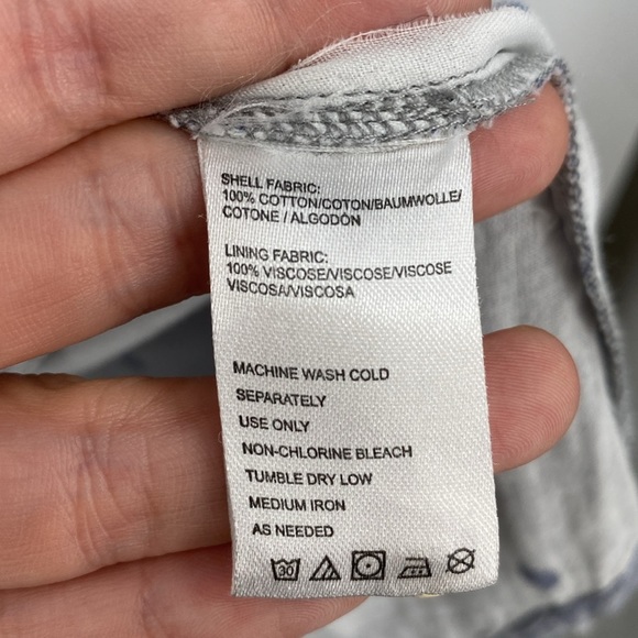 Isabella Sinclair Shirt Dress Womens Size Medium Polka Dot 100%‎ Cotton Chambray - Picture 5 of 12